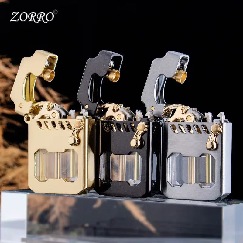 2025  Mecha Transparent Fuel Tank Mechanical Ejection Lighter Metal High-Looking Creative High-End Men'S Gifts