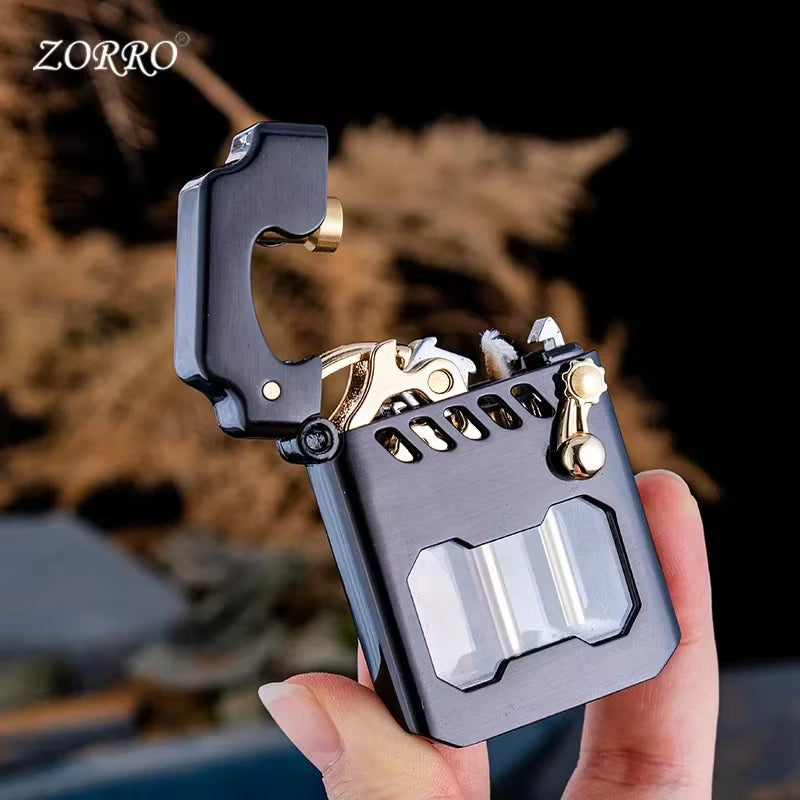 2025  Mecha Transparent Fuel Tank Mechanical Ejection Lighter Metal High-Looking Creative High-End Men'S Gifts