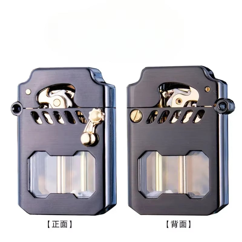 2025  Mecha Transparent Fuel Tank Mechanical Ejection Lighter Metal High-Looking Creative High-End Men'S Gifts